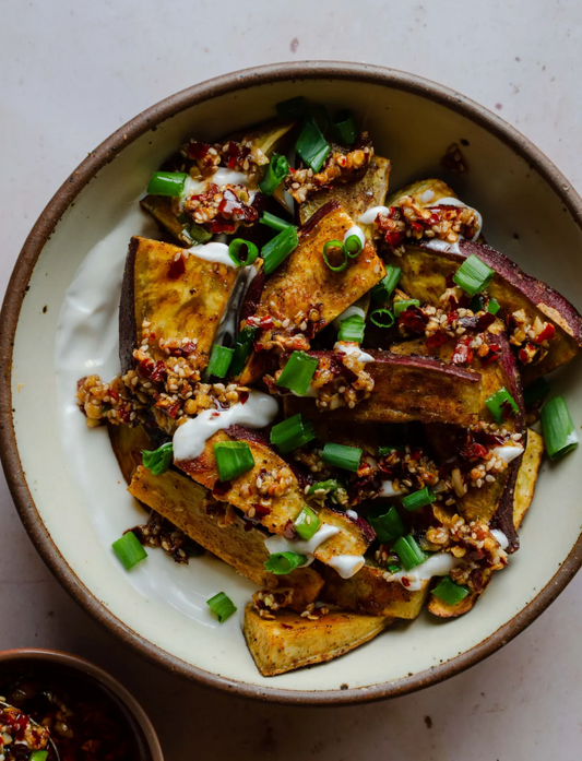Miso Chili Oil Crisp Sweet Potatoes